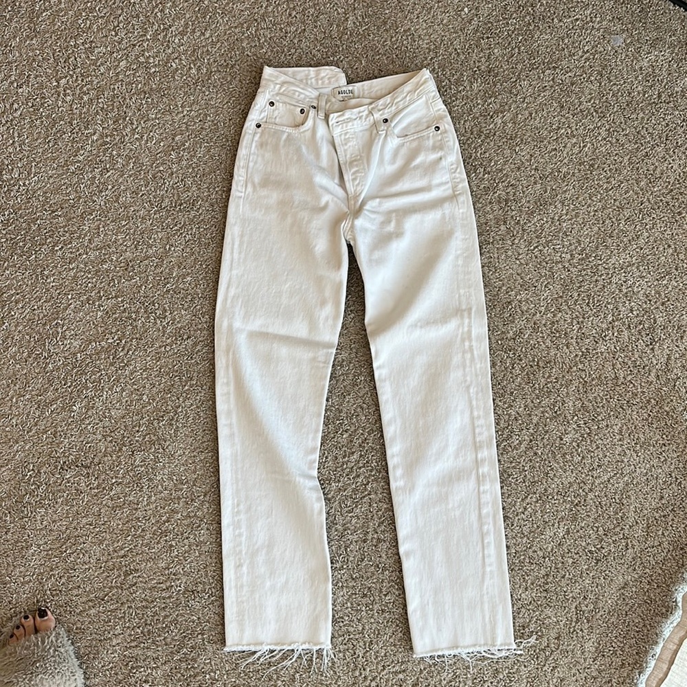 Agolde asymmetrical waist jeans